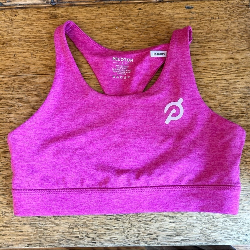 Peloton Heathered Strappy Bra Pink